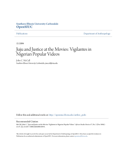 Juju and Justice at the Movies: Vigilantes in Nigerian