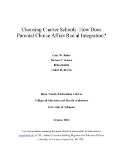 Choosing Charter Schools: How Does Parental Choice Affect Racial