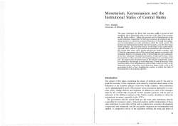 Monetaris, Keynesianism and the Institutional Status of