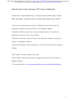 Maternal Genetic Ancestry and Legacy of 10th Century AD