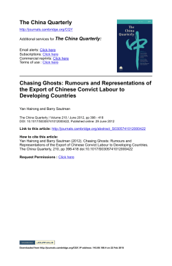 The China Quarterly Chasing Ghosts: Rumours and