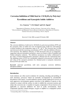 Corrosion Inhibition of Mild Steel in 1 M H2SO4 by Polyvinyl