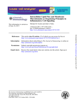 Inflammatory Cell Signaling Microdomains as Organizing Principles