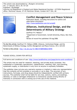 Alliances, Institutional Design, and the Determinants of Military