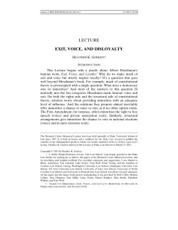 Exit, Voice, and Disloyalty - Duke Law Scholarship Repository