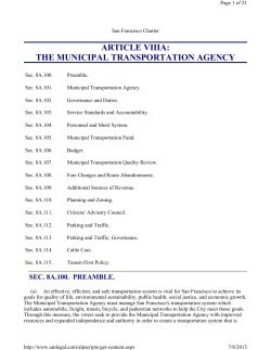 SF Charter - Article 8A - San Francisco Municipal Transportation