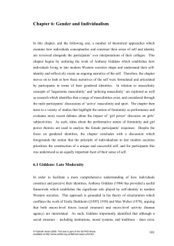 Chapter 6: Gender and Individualism