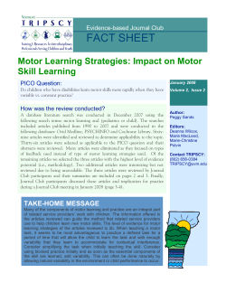 Motor Learning Strategies