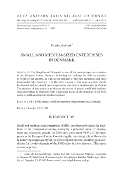 Small and medium-Sized enterpriSeS in denmark