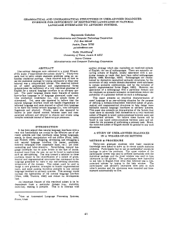 GRAMMATICAL AND UNGRAMMATICAL STRUCTURES IN USER