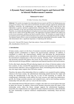 A Dynamic Panel Analysis of French Exports and Outward FDI in