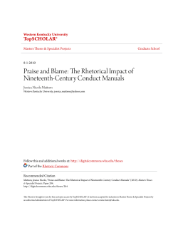Praise and Blame: The Rhetorical Impact of - TopSCHOLAR