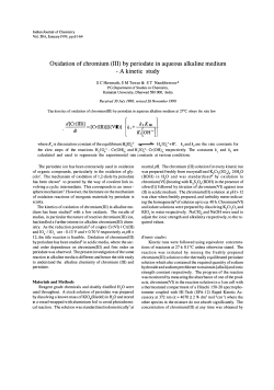 Oxidation of chromium (III) by periodate in aqueous alkaline medium