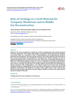 Role of Cartilage as a Graft Material for Tympanic Membrane and in