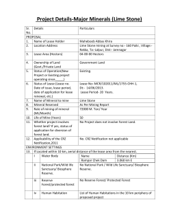Project Details-Major Minerals (Lime Stone)