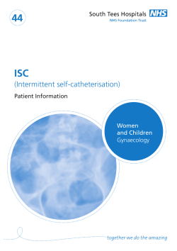LEAFLET 44 ISC Intermittent self-catheterisation