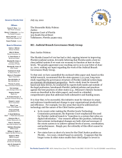 Florida State Courts System &mdash; Governance Overview (July 2010)