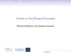 A Primer on Text Mining for Economists