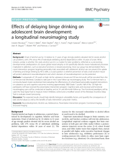 Effects of delaying binge drinking on adolescent brain development