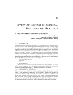 Effect of Solvent on Chemical Reactions and Reactivity