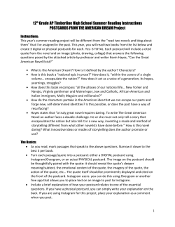 12th Grade AP Timberline High School Summer Reading