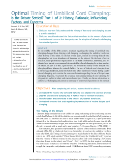 Optimal Timing of Umbilical Cord Clamping: