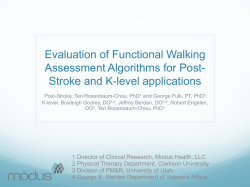 Evaluation of Functional Walking Assessment Algorithms for Post