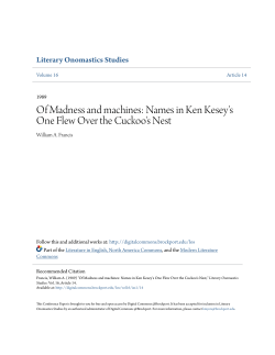 Of Madness and machines: Names in Ken Kesey`s One Flew Over