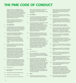 the pme code of conduct