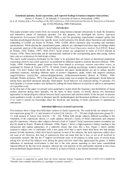 Emotional episodes, facial expression, and reported feelings in