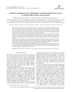 Chemical Composition of the Epicuticular and