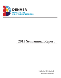 2015 Semiannual Report - City and County of Denver