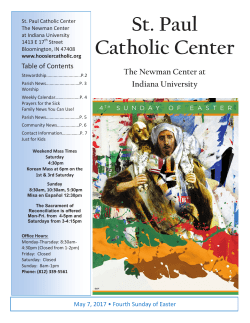May 7, 2017 - St Paul Catholic Center
