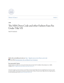 The NBA Dress Code and other Fashion Faux Pas Under Title VII