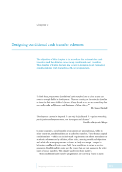Designing conditional cash transfer schemes