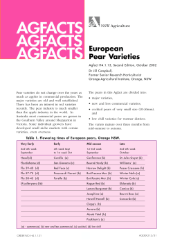 European pear varieties - NSW Department of Primary Industries