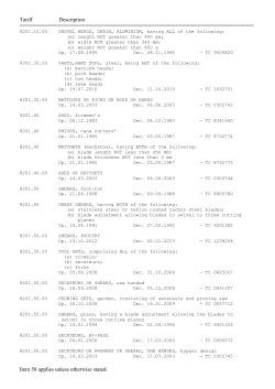 Tariff Description