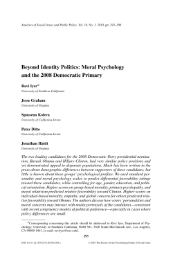 Beyond Identity Politics: Moral Psychology and the 2008 Democratic
