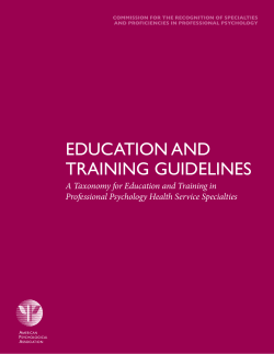 Education and training guidElinEs