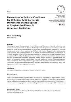 Movements as Political Conditions for Diffusion: Anti