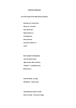 TEMPORI PARENDUM for all the pupils of the High School of