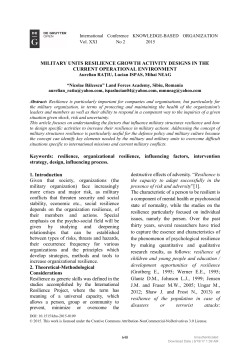 MILITARY UNITS RESILIENCE GROWTH ACTIVITY