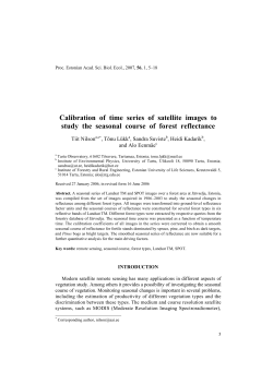Calibration of time series of satellite images to study the seasonal