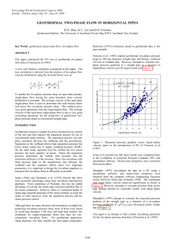 GEOTHERMAL TWO-PHASE FLOW IN HORIZONTAL PIPES