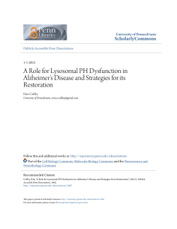 A Role For Lysosomal PH Dysfunction In Alzheimer`s Disease And