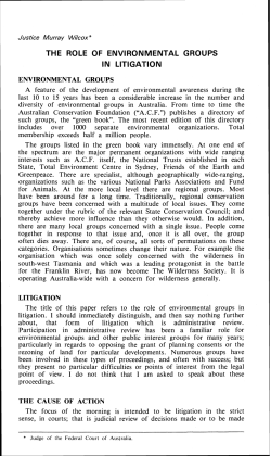 the role of environmental groups in litigation