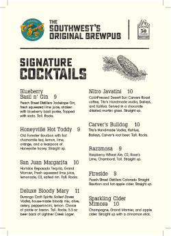 Cocktail Menu - Carver Brewing Company