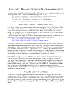 English 11 HONORS Summer Assignment Instructions