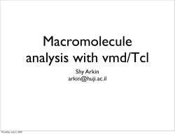 Macromolecule analysis with vmd/Tcl