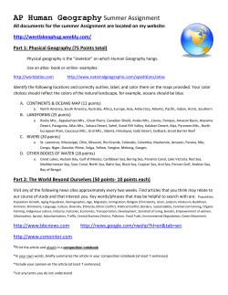 AP Human Geography Summer Assignment
